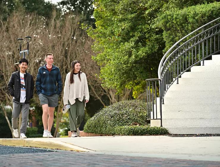 students walking